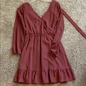 Knee length v neck dress